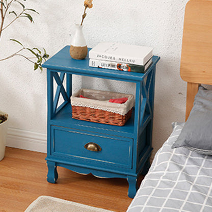 Traditional Vintage Rectangular Solid Wood Side Table 1/2/3/4 Drawer For Living Room