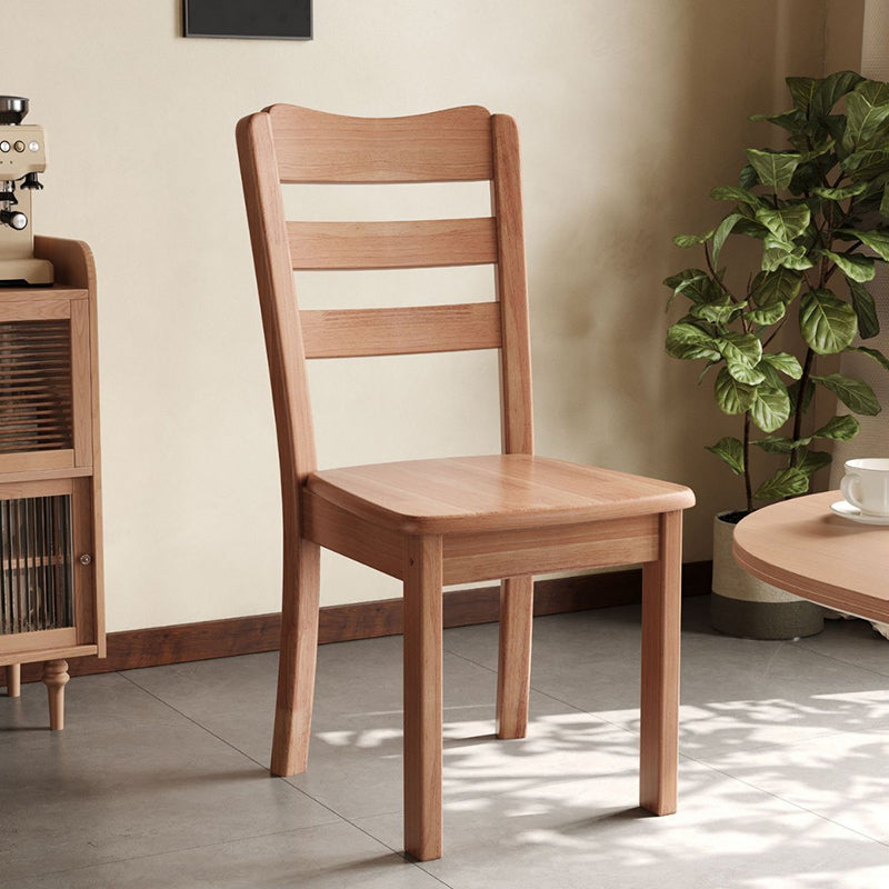 Modern Minimalist Rectangular Solid Wood Dining Chair Backrest Armless For Dining Room