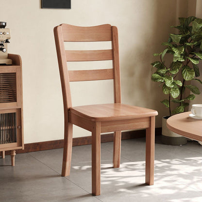 Modern Minimalist Rectangular Solid Wood Dining Chair Backrest Armless For Dining Room