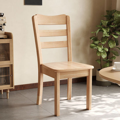 Modern Minimalist Rectangular Solid Wood Dining Chair Backrest Armless For Dining Room