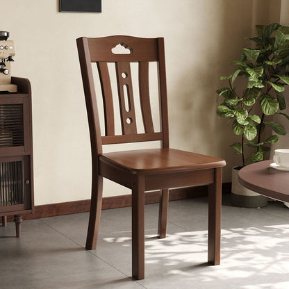 Modern Minimalist Rectangular Solid Wood Dining Chair Backrest Armless For Dining Room