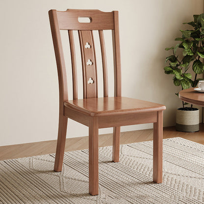 Modern Minimalist Rectangular Solid Wood Dining Chair Backrest Armless For Dining Room