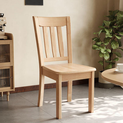 Modern Minimalist Rectangular Solid Wood Dining Chair Backrest Armless For Dining Room