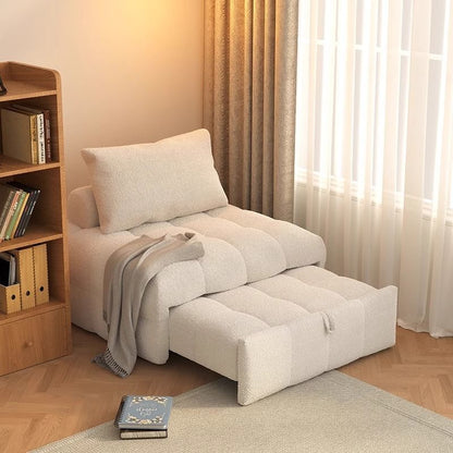 Modern Minimalist Rectangular Sherpa Fabric Solid Wood Carbon Steel Accent Chair Backrest Armless For Living Room