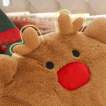 Contemporary Creative Christmas Reindeer-Shaped Cashmere Pet Cat Bed Backrest Armless For Living Room