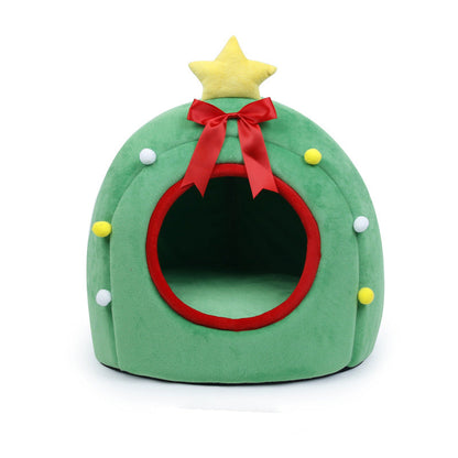 Contemporary Creative Christmas Tree Gift Box Design Crystal Velvet Pet Accent Chair Backrest Armless For Living Room