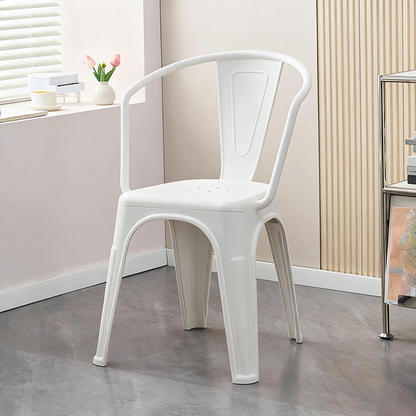 Modern Minimalist Curved Rectangular PP Dining Chair Backrest Armless For Dining Room