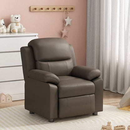 Modern Minimalist Rectangular Kid Fabric PU Leather Solid Wood Plastic Accent Chair Backrest Armrest For Living Room
