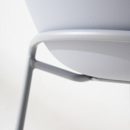 Modern Minimalist Curved Scratch Resistant Leather PC Iron Dining Chair Backrest Armless For Dining Room