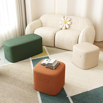 Modern Minimalist Rectangular Tech Sherpa Fabric Solid Wood Accent Chair Backless Armless For Living Room