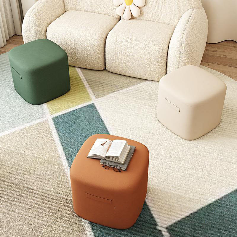Modern Minimalist Rectangular Tech Sherpa Fabric Solid Wood Accent Chair Backless Armless For Living Room