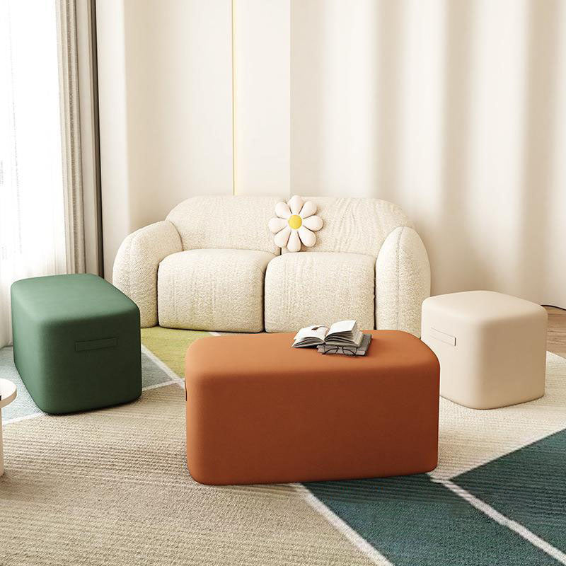 Modern Minimalist Rectangular Tech Sherpa Fabric Solid Wood Accent Chair Backless Armless For Living Room