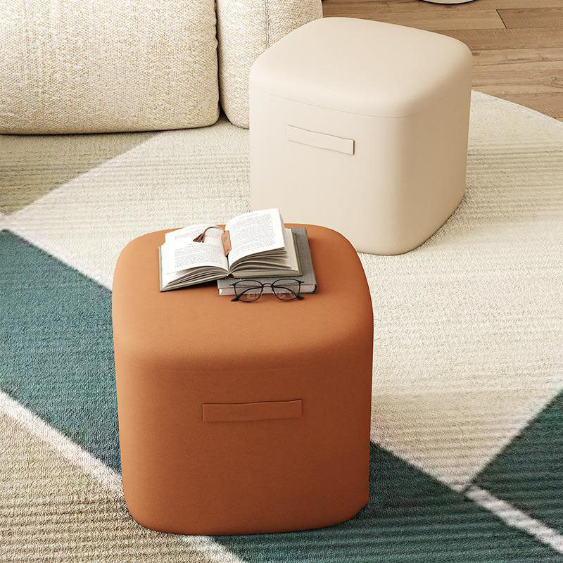 Modern Minimalist Rectangular Tech Sherpa Fabric Solid Wood Accent Chair Backless Armless For Living Room