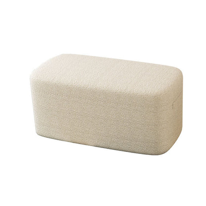 Modern Minimalist Rectangular Tech Sherpa Fabric Solid Wood Accent Chair Backless Armless For Living Room