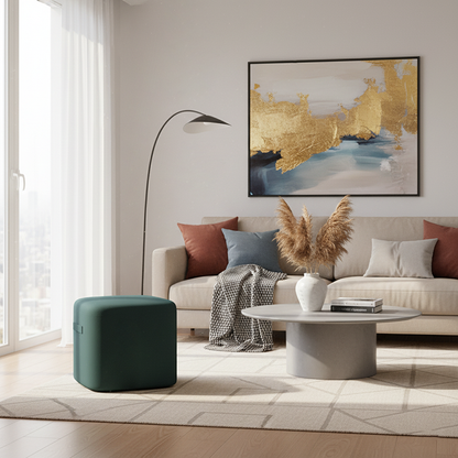 Modern Minimalist Rectangular Tech Sherpa Fabric Solid Wood Accent Chair Backless Armless For Living Room