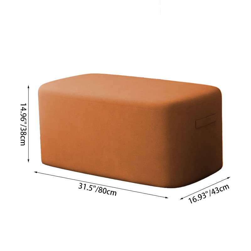 Modern Minimalist Rectangular Tech Sherpa Fabric Solid Wood Accent Chair Backless Armless For Living Room