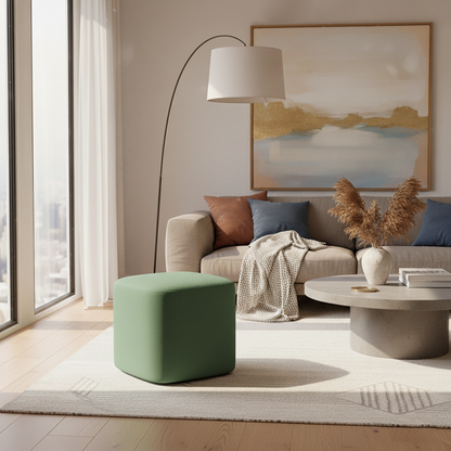Modern Minimalist Rectangular Tech Sherpa Fabric Solid Wood Accent Chair Backless Armless For Living Room