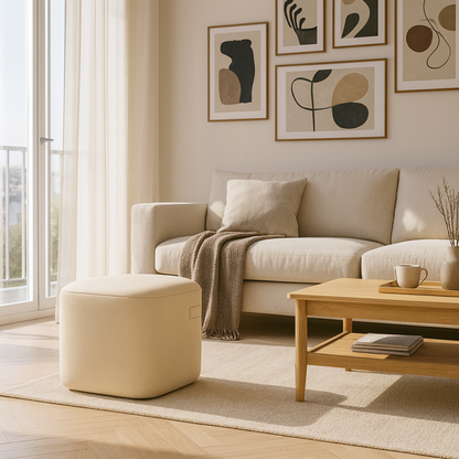 Modern Minimalist Rectangular Tech Sherpa Fabric Solid Wood Accent Chair Backless Armless For Living Room