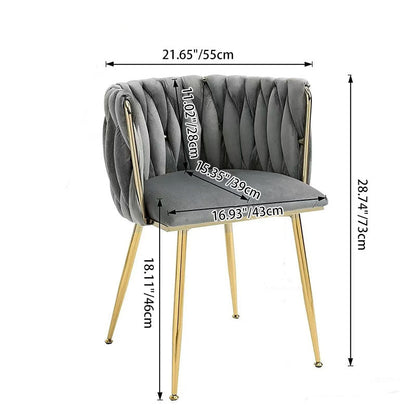 Contemporary Luxury Curved Velvet Stainless Steel Dining Chair Backrest Armrest For Dining Room