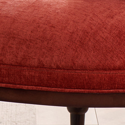 Traditional French Curved Velvet Upholstered Solid Wood Accent Chair Backrest Armrest For Living Room