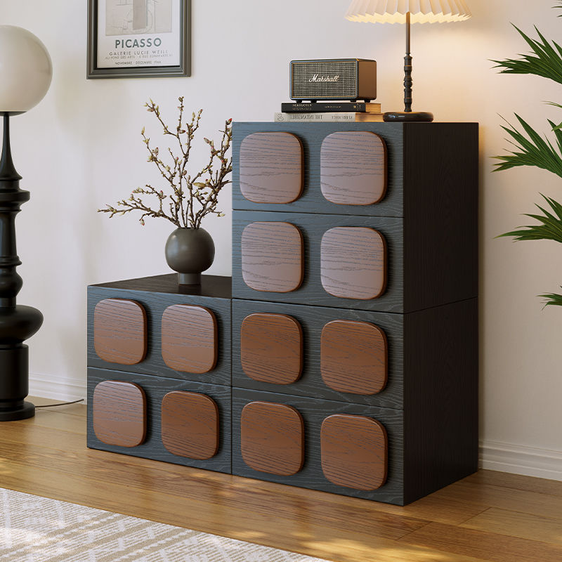 Traditional Vintage Rectangular Eco-Friendly Board Nightstand 1-Drawer For Bedroom