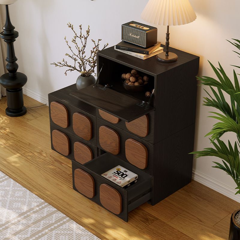 Traditional Vintage Rectangular Eco-Friendly Board Nightstand 1-Drawer For Bedroom