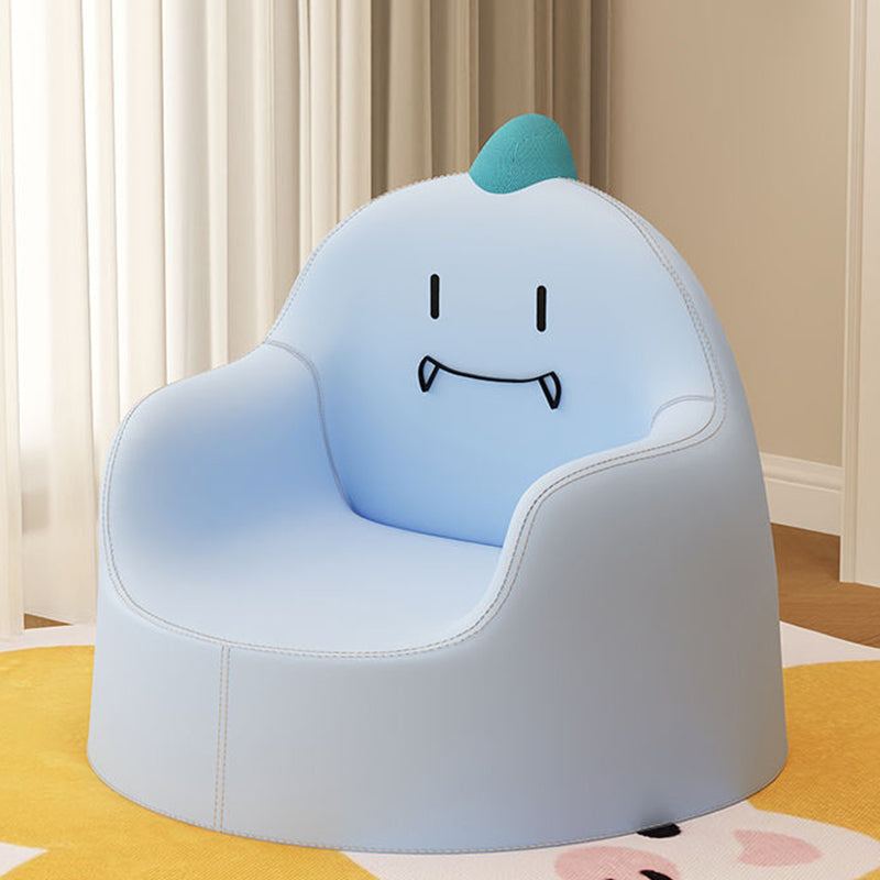 Contemporary Creative Curved Animal-Shaped PU Leather Knit Sponge Kids Accent Chair Backrest Armrest For Living Room