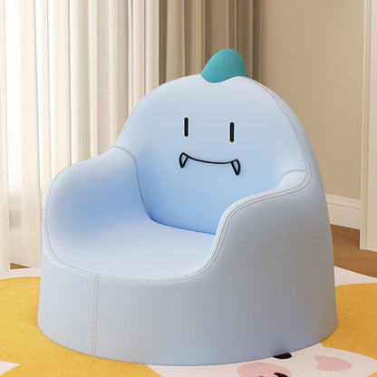 Contemporary Creative Curved Animal-Shaped PU Leather Knit Sponge Kids Accent Chair Backrest Armrest For Living Room