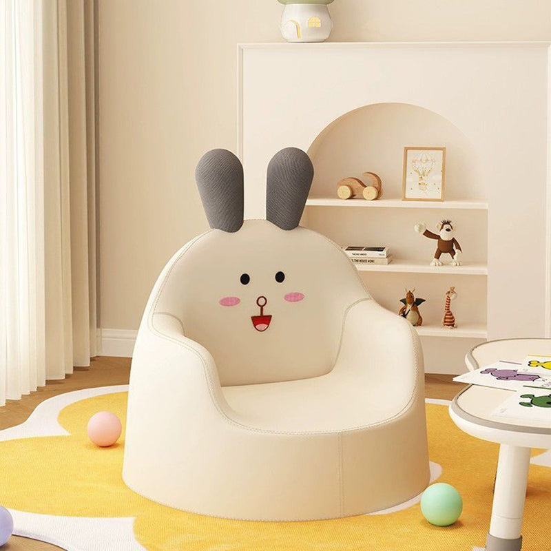 Contemporary Creative Curved Animal-Shaped PU Leather Knit Sponge Kids Accent Chair Backrest Armrest For Living Room
