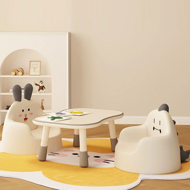 Contemporary Creative Curved Animal-Shaped PU Leather Knit Sponge Kids Accent Chair Backrest Armrest For Living Room