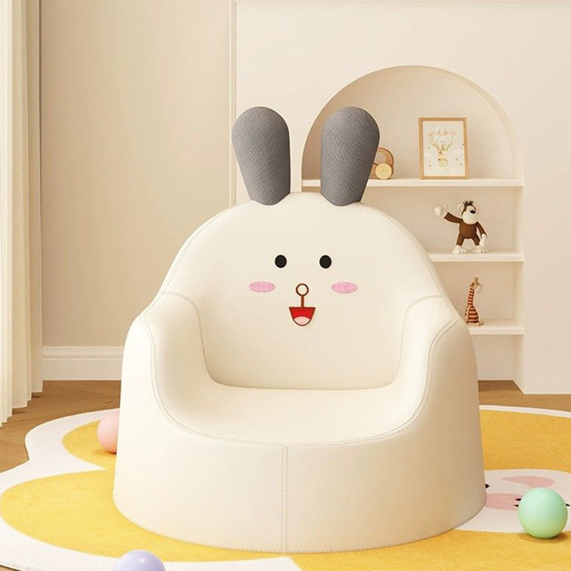 Contemporary Creative Curved Animal-Shaped PU Leather Knit Sponge Kids Accent Chair Backrest Armrest For Living Room