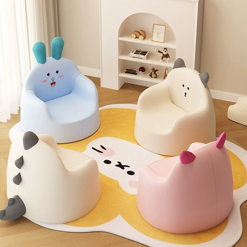 Contemporary Creative Curved Animal-Shaped PU Leather Knit Sponge Kids Accent Chair Backrest Armrest For Living Room