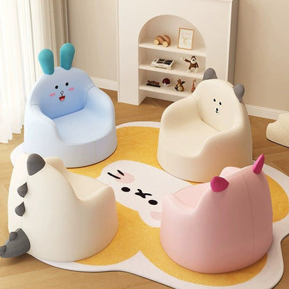 Contemporary Creative Curved Animal-Shaped PU Leather Knit Sponge Kids Accent Chair Backrest Armrest For Living Room