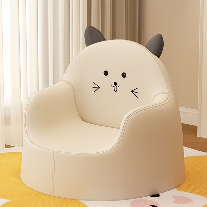 Contemporary Creative Curved Animal-Shaped PU Leather Knit Sponge Kids Accent Chair Backrest Armrest For Living Room