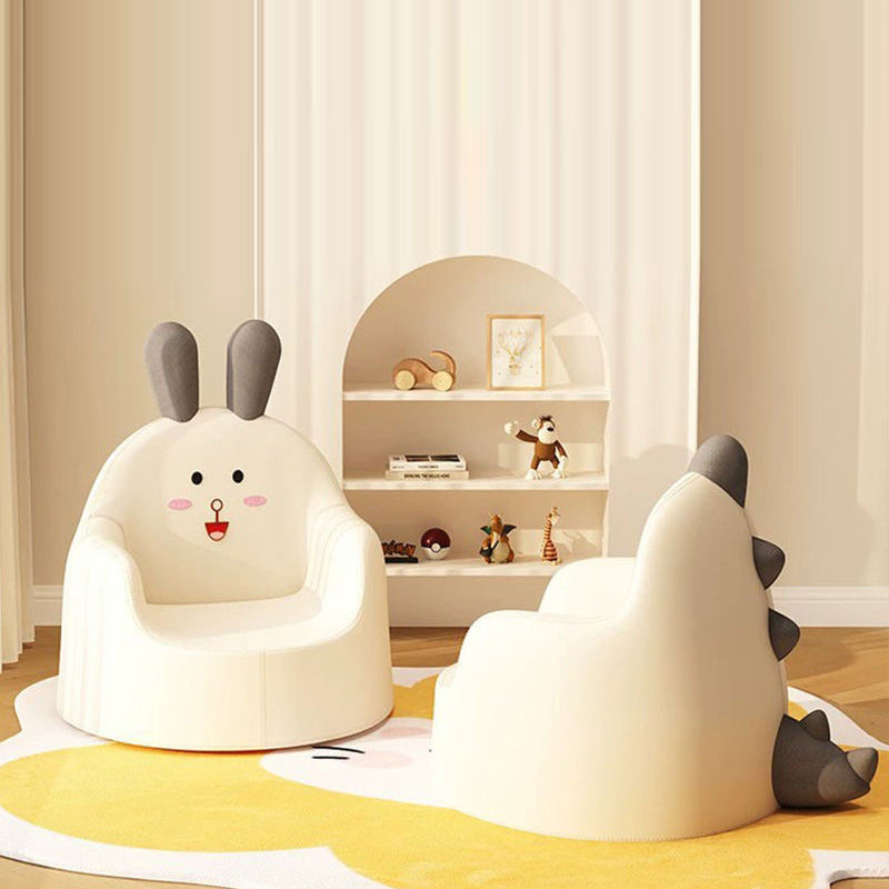 Contemporary Creative Curved Animal-Shaped PU Leather Knit Sponge Kids Accent Chair Backrest Armrest For Living Room
