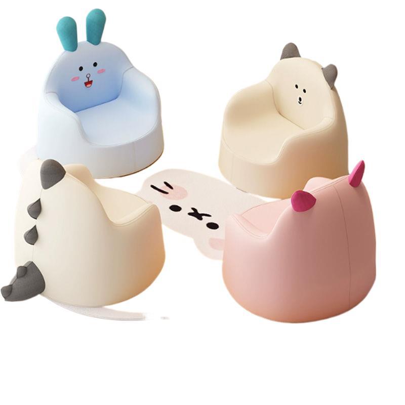 Contemporary Creative Curved Animal-Shaped PU Leather Knit Sponge Kids Accent Chair Backrest Armrest For Living Room