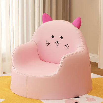 Contemporary Creative Curved Animal-Shaped PU Leather Knit Sponge Kids Accent Chair Backrest Armrest For Living Room