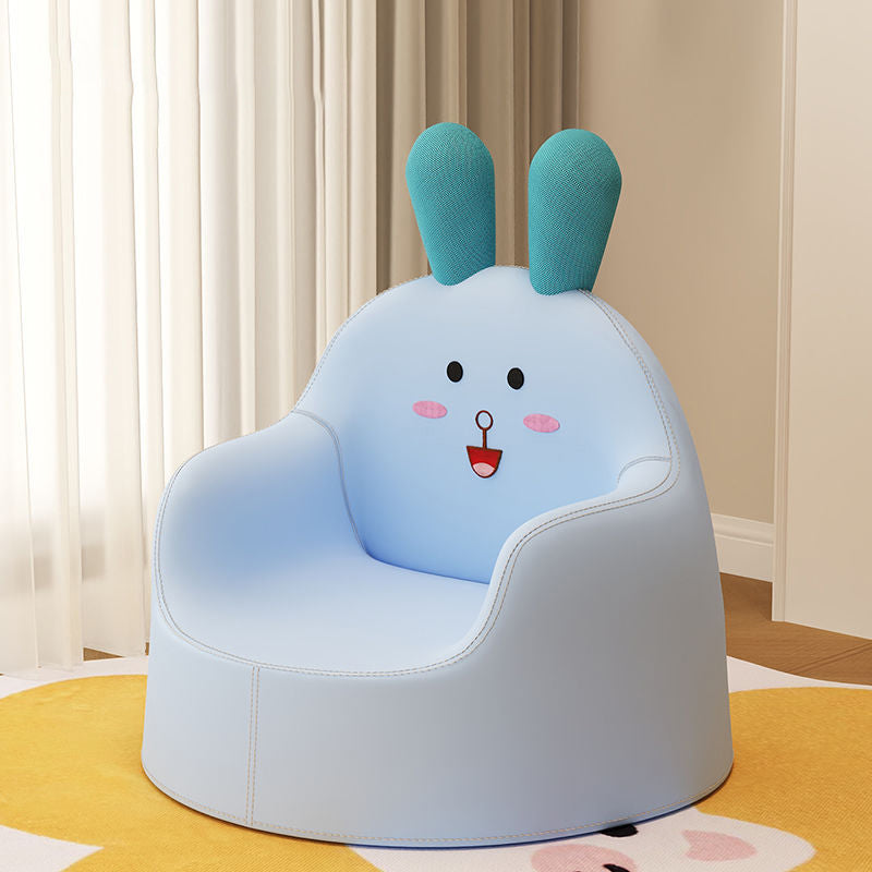 Contemporary Creative Curved Animal-Shaped PU Leather Knit Sponge Kids Accent Chair Backrest Armrest For Living Room