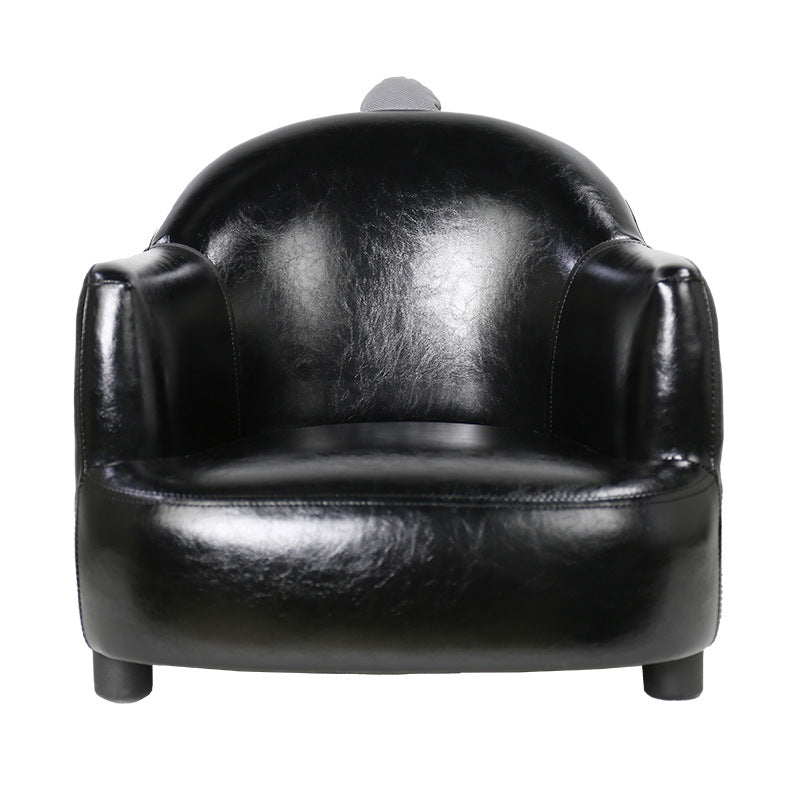 Contemporary Creative Dinosaur-Shaped PU Leather Solid Wood Kids Accent Chair Backrest Armrest For Living Room