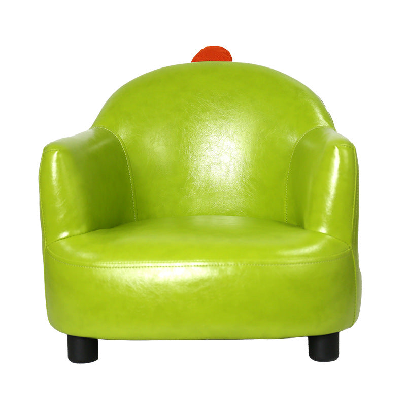 Contemporary Creative Dinosaur-Shaped PU Leather Solid Wood Kids Accent Chair Backrest Armrest For Living Room