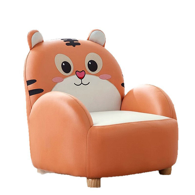 Contemporary Creative Animal-Shaped Synthetic Fabric Solid Wood Kids Accent Chair Backrest Armrest For Living Room