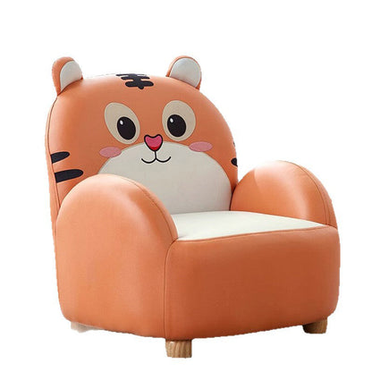 Contemporary Creative Animal-Shaped Synthetic Fabric Solid Wood Kids Accent Chair Backrest Armrest For Living Room