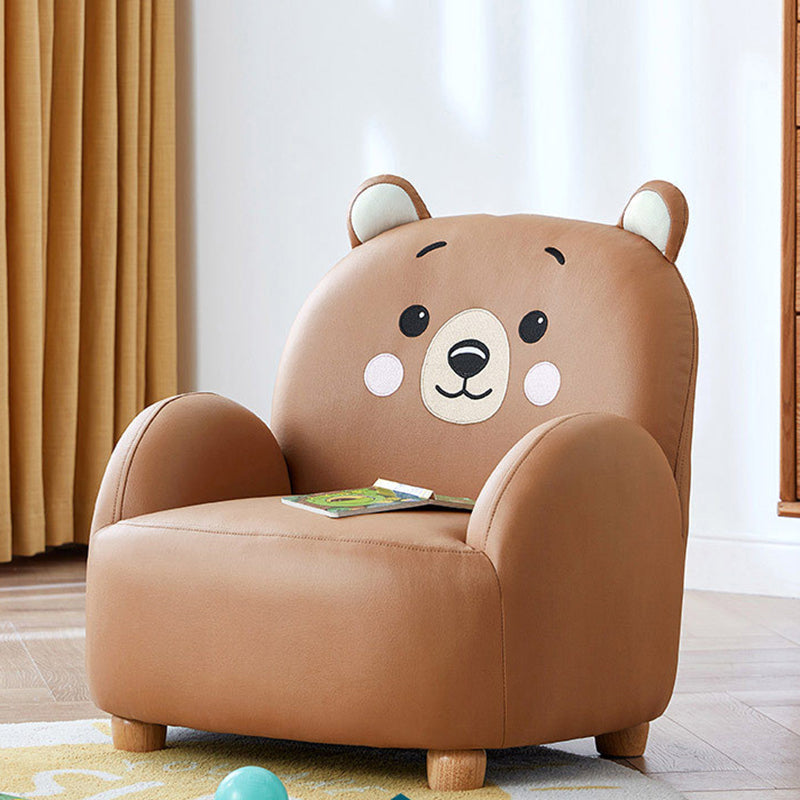 Contemporary Creative Animal-Shaped Synthetic Fabric Solid Wood Kids Accent Chair Backrest Armrest For Living Room