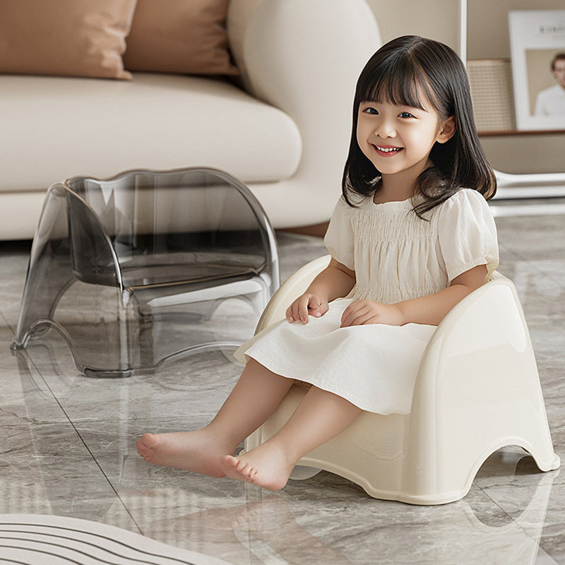 Modern Minimalist Kids Curved PET Low Stool Backrest Armrest For Living Room