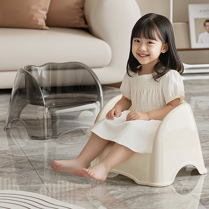 Modern Minimalist Kids Curved PET Low Stool Backrest Armrest For Living Room