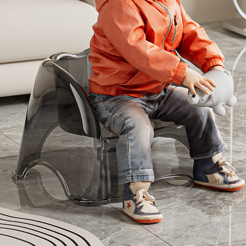 Modern Minimalist Kids Curved PET Low Stool Backrest Armrest For Living Room
