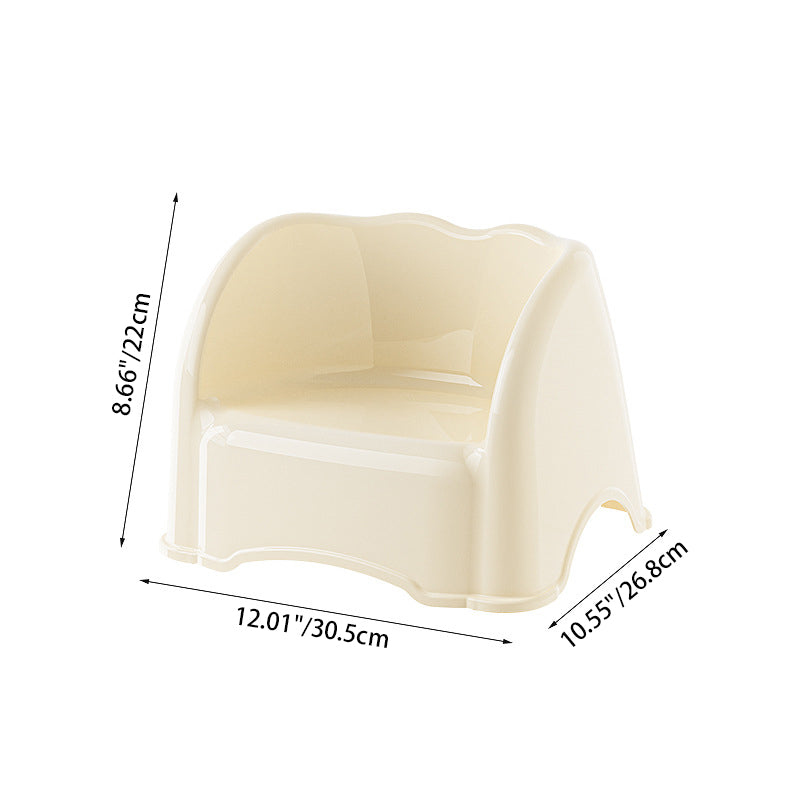 Modern Minimalist Kids Curved PET Low Stool Backrest Armrest For Living Room