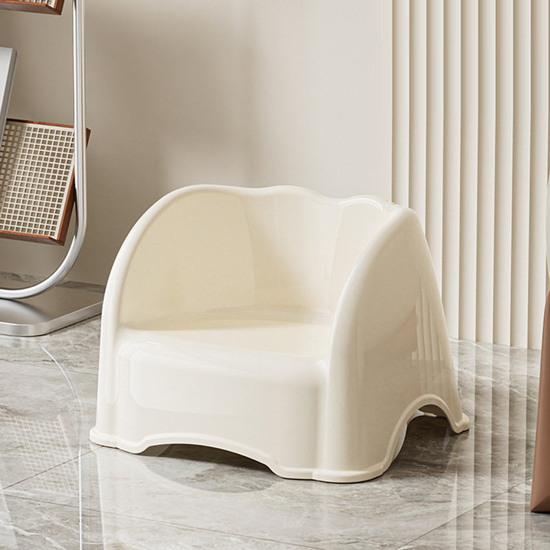 Modern Minimalist Kids Curved PET Low Stool Backrest Armrest For Living Room
