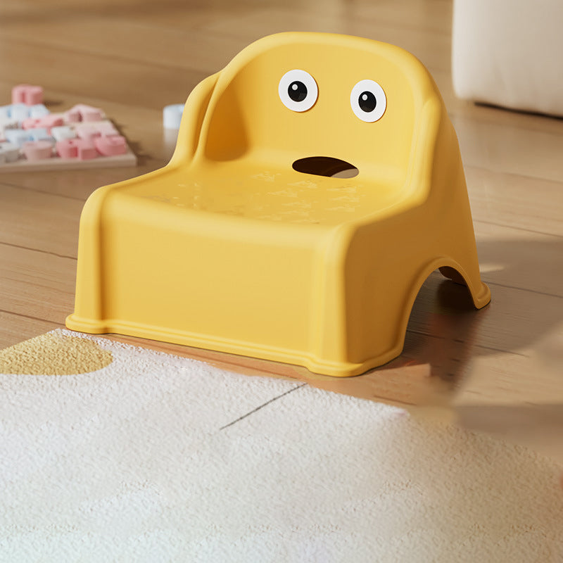 Modern Minimalist Kids Curved PP PVC Low Stool Backrest Armless For Living Room