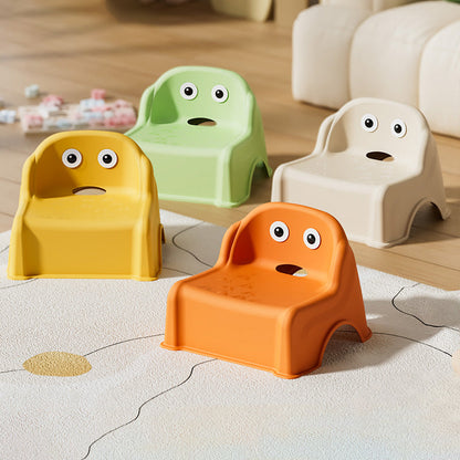 Modern Minimalist Kids Curved PP PVC Low Stool Backrest Armless For Living Room